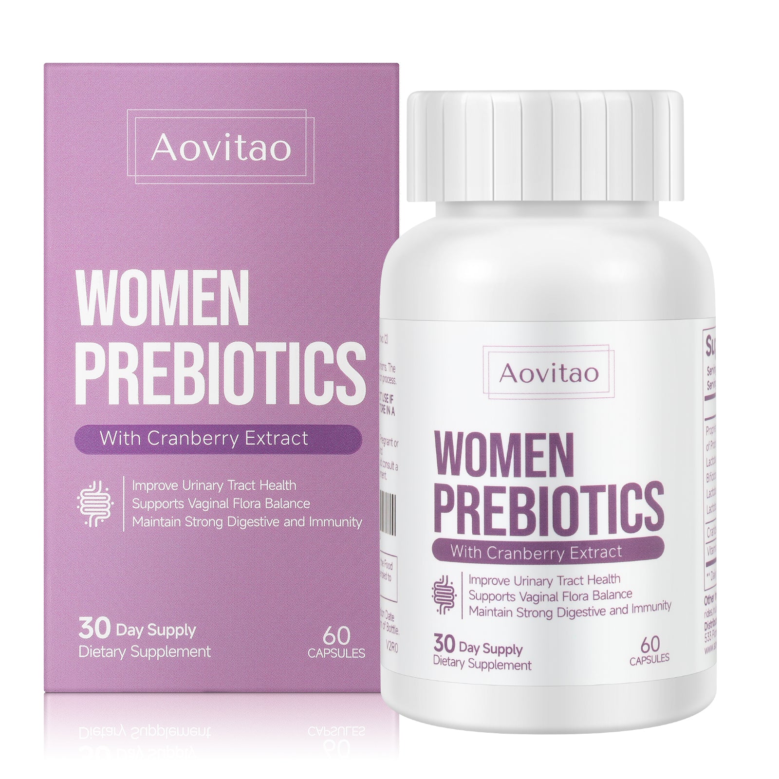 Vaginal Probiotics Women Ph Balance Pills Female Gut Health Prebiotics 60 Billion CFU Capsules Digestive Urinary Tract Support - Fa'Ra Way