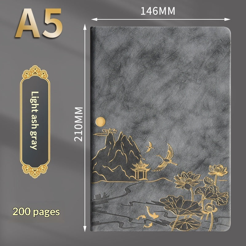 Chinese Vintage A5 Notebook Gift Set with Pens | Premium Soft-Touch Leather Journal - Fa'Ra Way