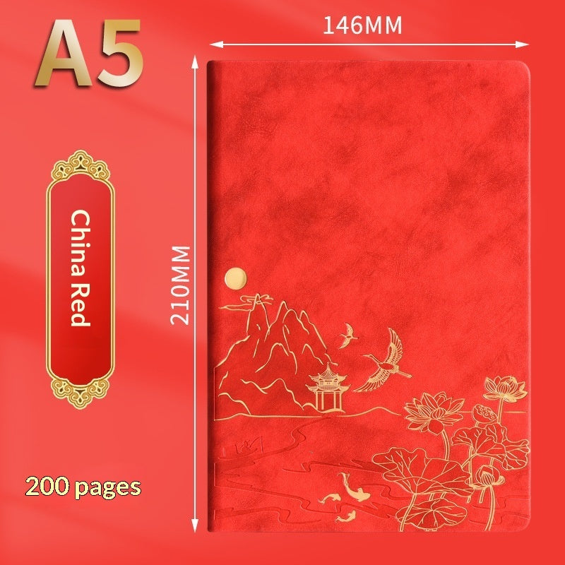 Chinese Vintage A5 Notebook Gift Set with Pens | Premium Soft-Touch Leather Journal - Fa'Ra Way