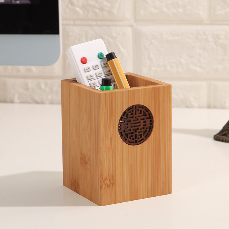Artisan Wooden Pen Holder - Natural Beech Desktop Organizer - Fa'Ra Way