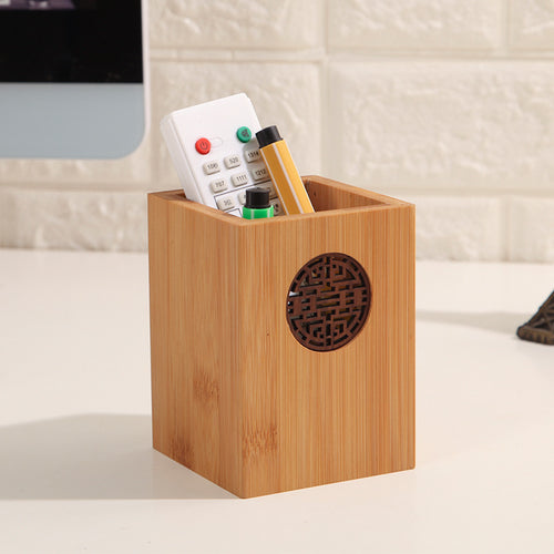 Artisan Wooden Pen Holder - Natural Beech Desktop Organizer - Fa'Ra Way
