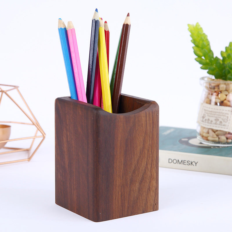 Artisan Wooden Pen Holder - Natural Beech Desktop Organizer - Fa'Ra Way