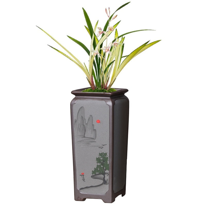 Purple Sand Ceramic Orchid Creative Indoor Desktop Green Plant Potted Plants - Fa'Ra Way