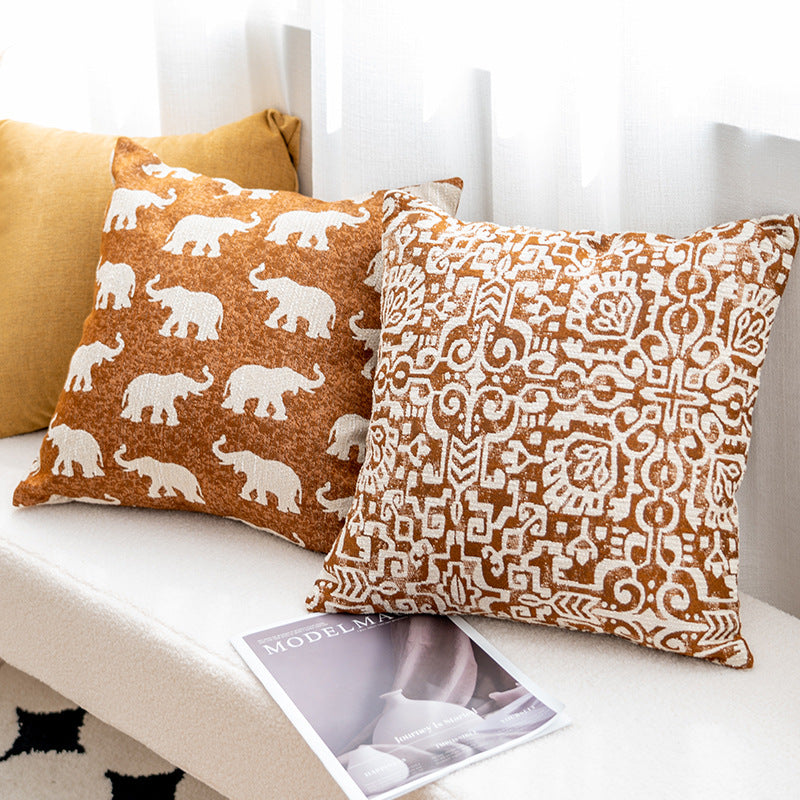 Ethnic Style Yarn-dyed Elephant Throw Pillow Cushion - Fa'Ra Way