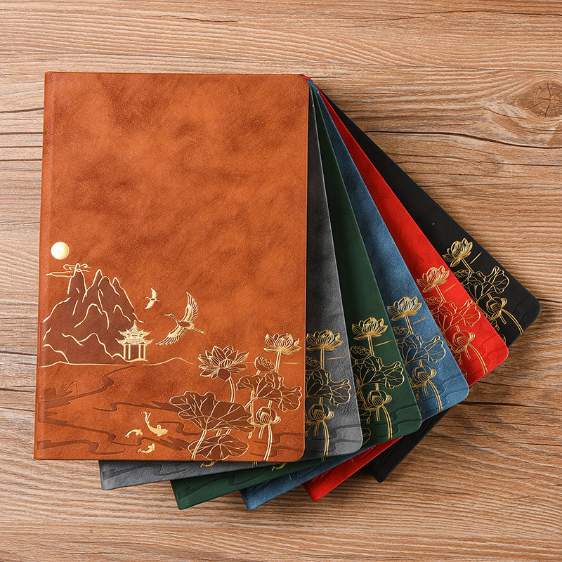 Chinese Vintage A5 Notebook Gift Set with Pens | Premium Soft-Touch Leather Journal - Fa'Ra Way