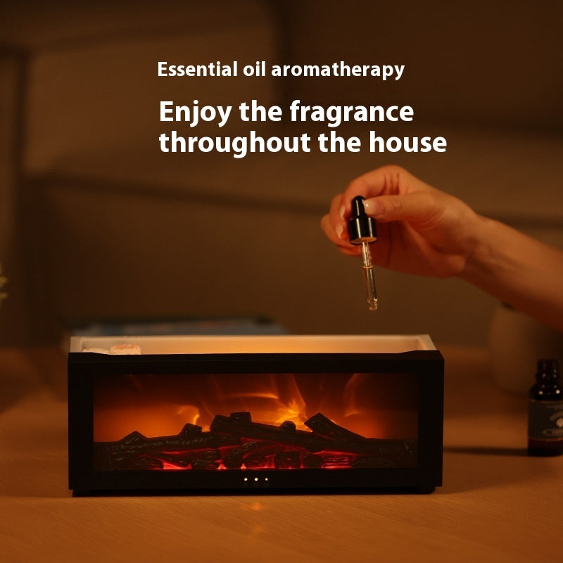 New Flame Aromatherapy Machine Colorful Essential Oil Diffuser Home Large Fog Volume Flame Humidifier 3D Flame Fireplace Machine - Fa'Ra Way