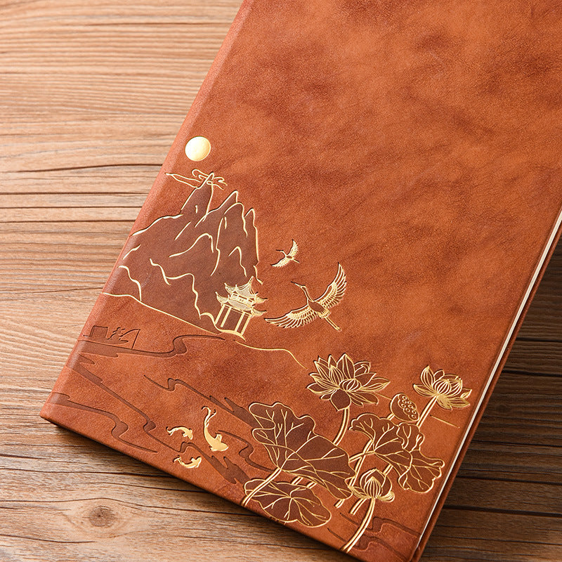 Chinese Vintage A5 Notebook Gift Set with Pens | Premium Soft-Touch Leather Journal - Fa'Ra Way