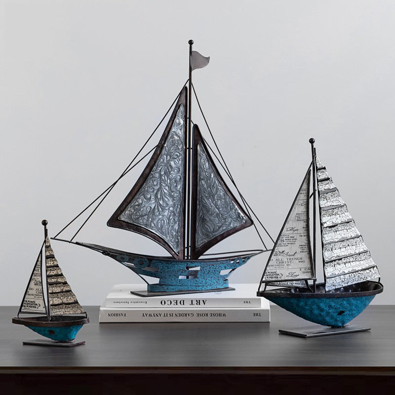 Wrought Iron Sailboat Sculpture - Fa'Ra Way