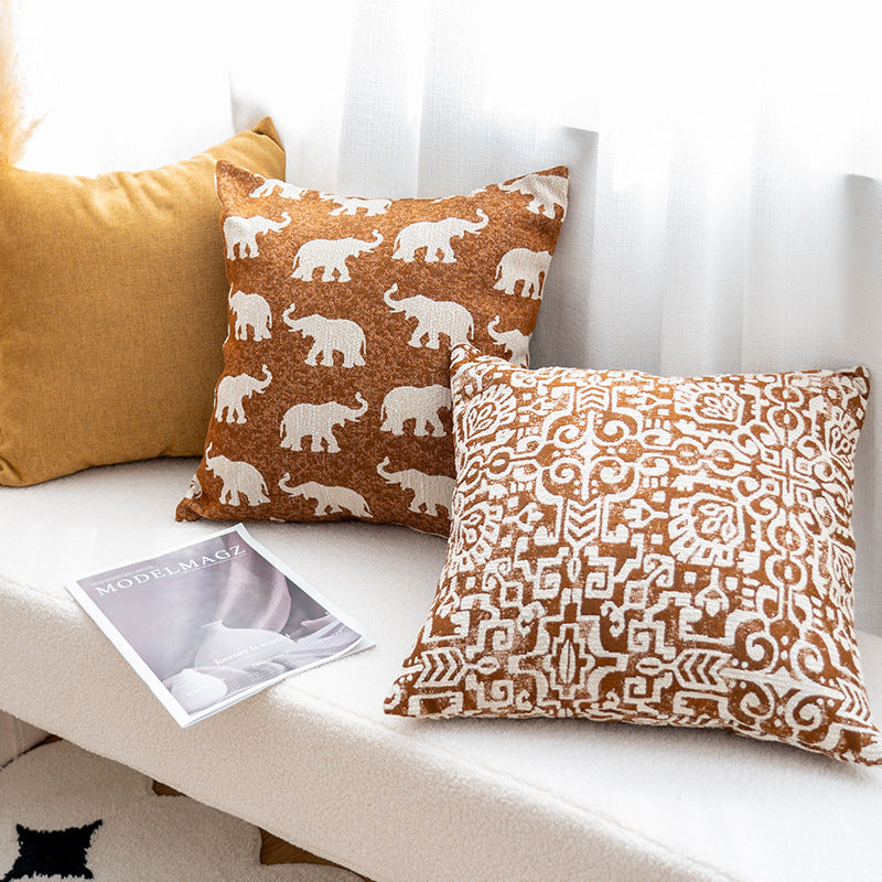 Ethnic Style Yarn-dyed Elephant Throw Pillow Cushion - Fa'Ra Way