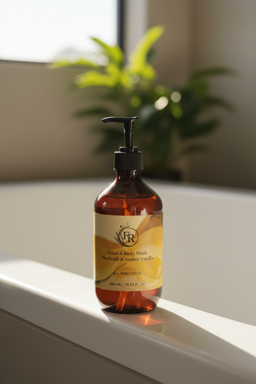 Patchouli & Amber Vanilla Body Wash Lifestyle